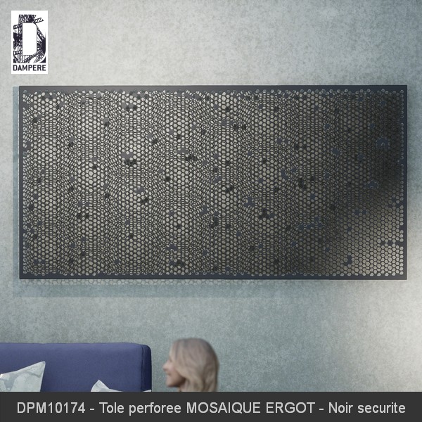 DPM10174 Tole perforee MOSAIQUE ERGOT Noir securite