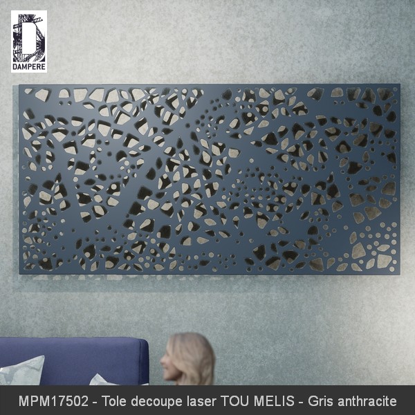 MPM17502 Tole decoupe laser TOU MELIS Gris anthracite