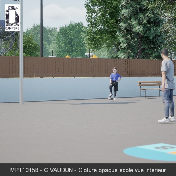 MPT10158 CIVAUDUN Cloture opaque ecole vue interieur
