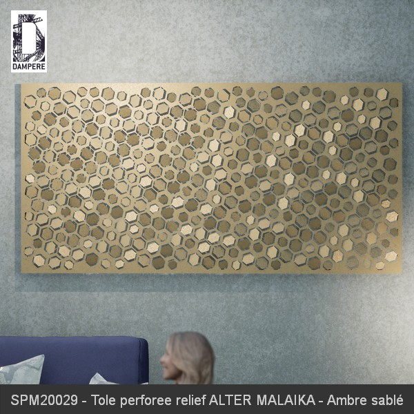 SPM20029 Tole perforee relief ALTER MALAIKA Ambre sable