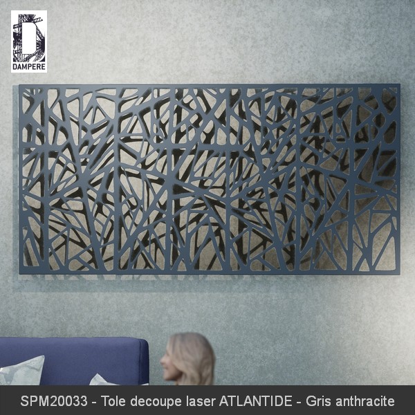 SPM20033 Tole decoupe laser ATLANTIDE Gris anthracite