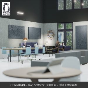 SPM20049 Tole perforee CODEX Gris anthracite